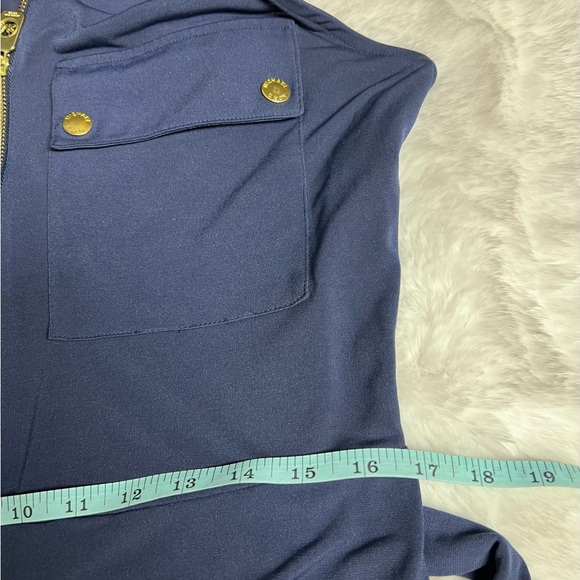 Michael Kors Navy Jumpsuit with Gold Accent - Picture 8 of 10